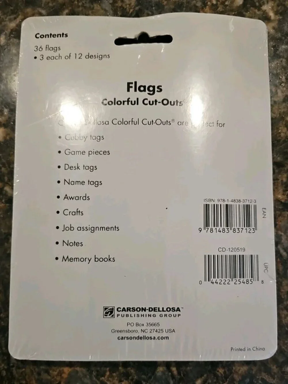 Carson Dellosa S.S. Discover Flags 36 Nautical Designs Cut-Outs Fast Shipping